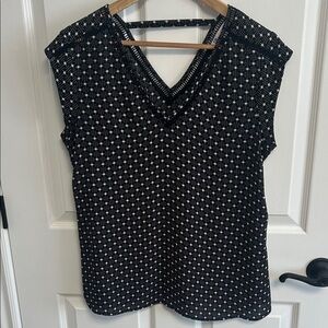 DR2 Black and White Polka Dot Blouse - M